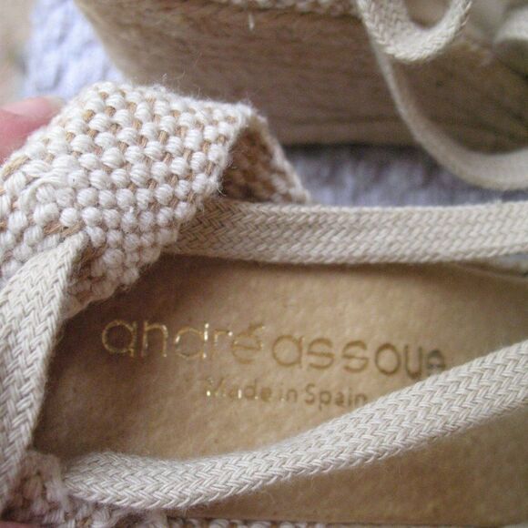 Vintage 90's Wedge Ankle Wrap Espadrille Wedges - Picture 6 of 9